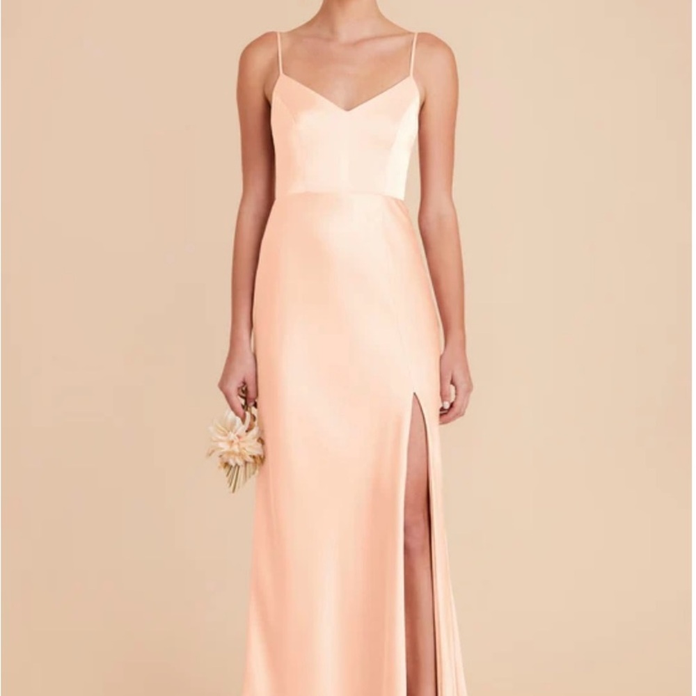 Birdy Grey Jay Dress Peach Cream Matte Satin Size Small